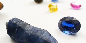Rough stone and sapphire