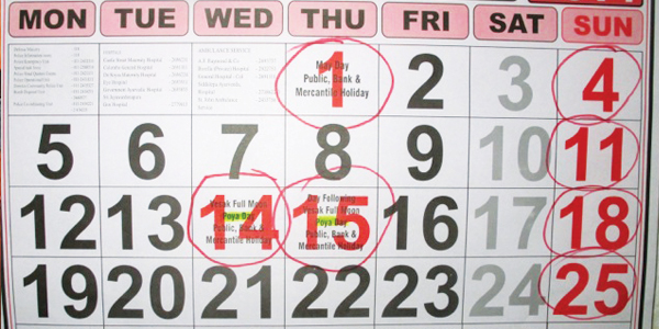 Plenty of official holidays every month