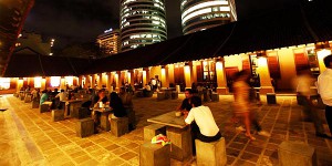 Courtyard of Dutch Hospital in Colombo with World Trade Centre