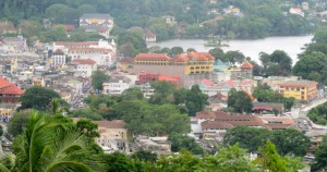 Kandy with  golden canopy of the Temple of the Tooth (upperleft)