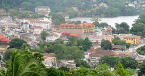 Kandy with golden canopy of the Temple of the Tooth (upperleft)
